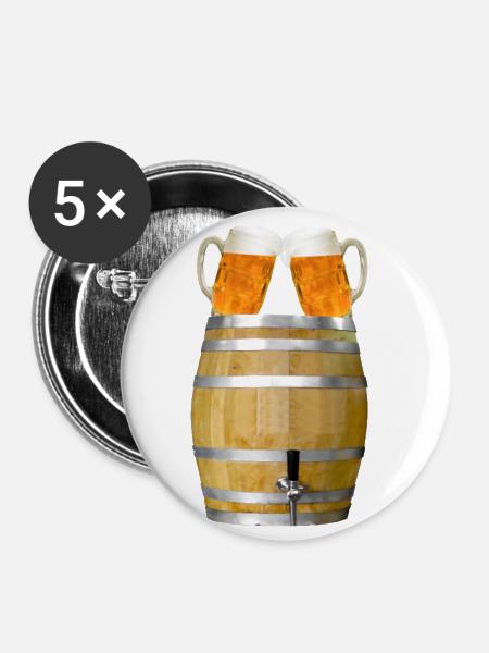 drink beer - - Buttons groß 56 mm (5er Pack) - Weiß