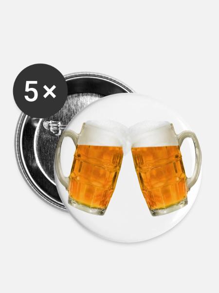 drink beer - München - Buttons groß 56 mm (5er Pack) - Weiß