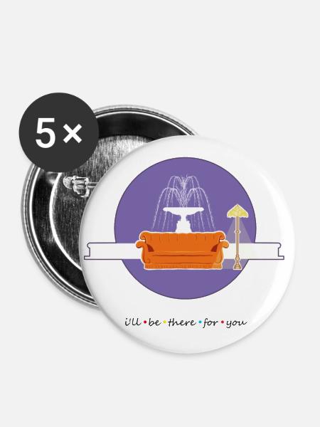 Freunde - Buttons groß 56 mm (5er Pack) - Weiß