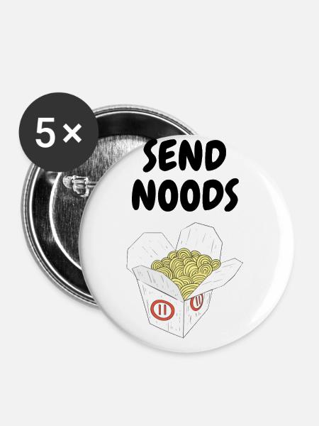 SEND NOODS - Buttons groß 56 mm (5er Pack) - Weiß