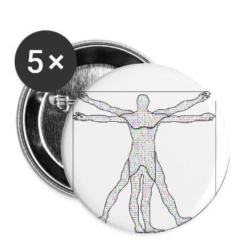 Da Vinci Programmeur Idée de cadeau - Lot de 5 grands badges (56 mm) - blanc - Devant
