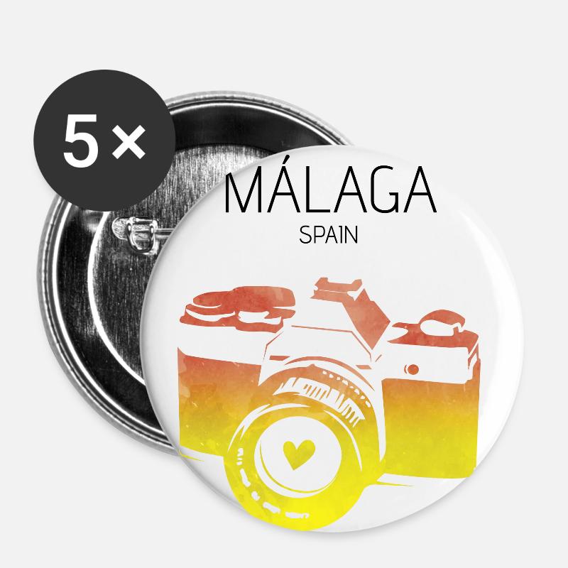 Camera Málaga Spain - Buttons large 2.2''/56 mm (5-pack) - white