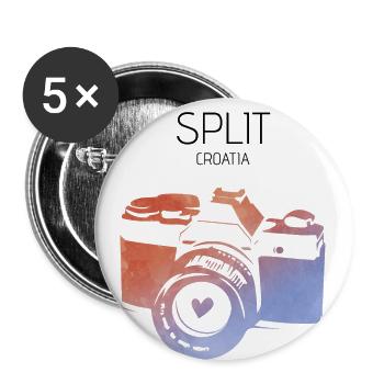 Split, Kroatien - Buttons groß 56 mm (5er Pack) - Weiß - Vorne
