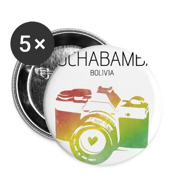 Bolivia, Cochabamba - Buttons large 2.2''/56 mm (5-pack) - white - Front