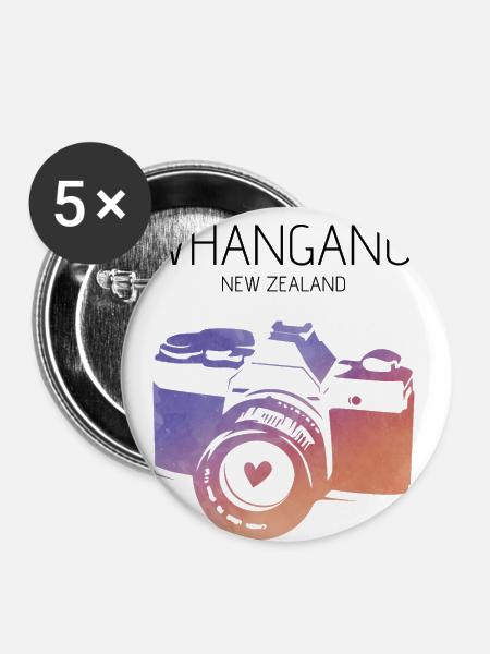 Neuseeland, Whanganui - Buttons groß 56 mm (5er Pack) - Weiß
