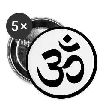 OM mantra symbol - Buttons groß 56 mm (5er Pack) - Weiß - Vorne