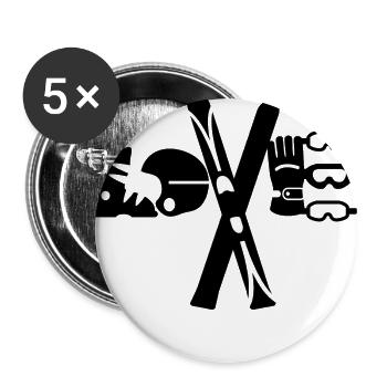 Love Ski - Buttons large 2.2''/56 mm (5-pack) - white - Front