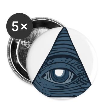 Illuminati Alles sehendes Auge Geschenk Idee - Buttons groß 56 mm (5er Pack) - Weiß - Vorne