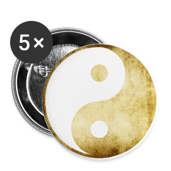 yoga yin yang gold - Buttons groß 56 mm (5er Pack) - Weiß - Vorne