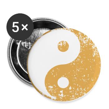 yoga yin yang beige - Buttons groß 56 mm (5er Pack) - Weiß - Vorne