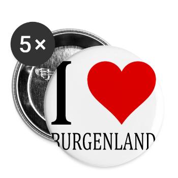 I love Burgenland! - Buttons groß 56 mm (5er Pack) - Weiß - Vorne