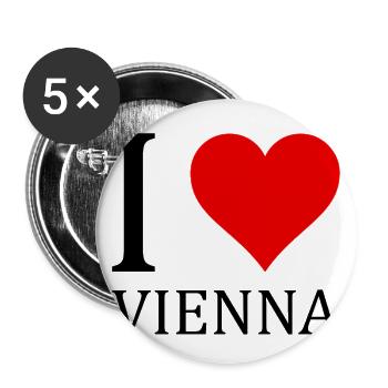 I love Vienna! - Buttons large 2.2''/56 mm (5-pack) - white - Front
