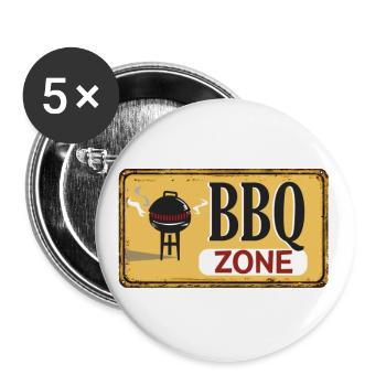 bbqzone - Lot de 5 grands badges (56 mm) - blanc - Devant