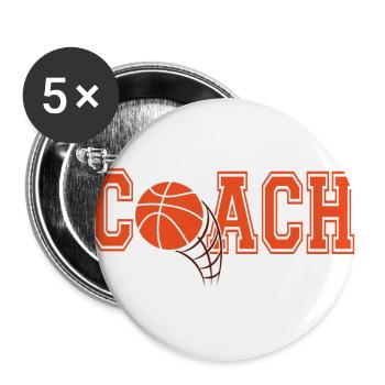 Basketball Coach - Buttons large 2.2''/56 mm (5-pack) - white - Front