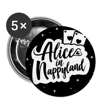 Alice in Nappyland 1 - Buttons large 2.2''/56 mm (5-pack) - white - Front