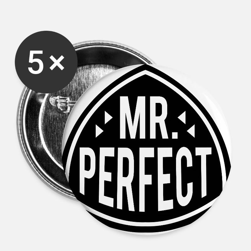 MR PERFECT - Buttons large 2.2''/56 mm (5-pack) - white