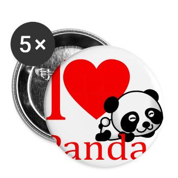 I love Panda - Buttons large 2.2''/56 mm (5-pack) - white - Front