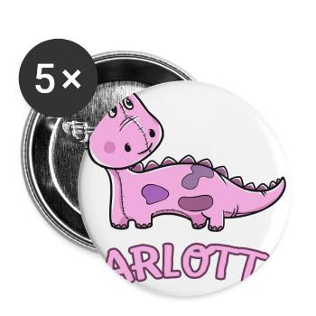 enfant drôle de dinosaure Carlotta Cadeau d'anniversaire - Lot de 5 grands badges (56 mm) - blanc - Devant