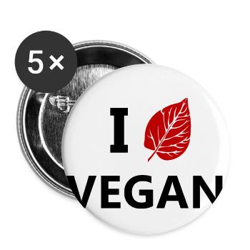 amour végétalien nourriture nutrition Idée cadeau - Lot de 5 grands badges (56 mm) - blanc - Devant