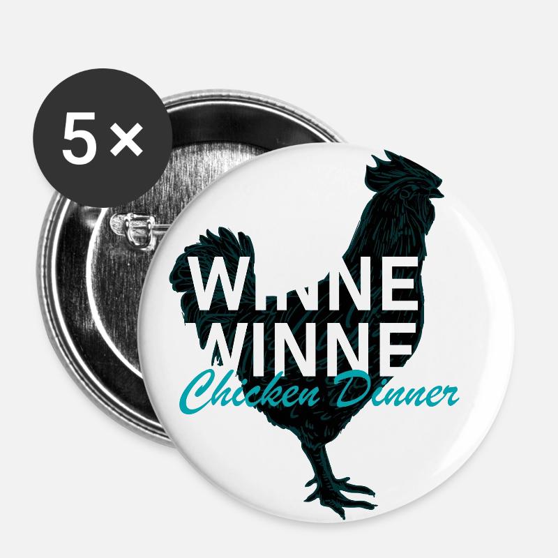 Winner Winner Chicken Dinner - Buttons large 2.2''/56 mm (5-pack) - white
