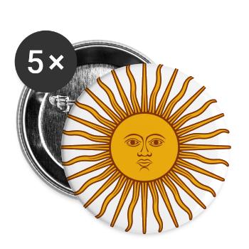Sonne - Buttons groß 56 mm (5er Pack) - Weiß - Vorne