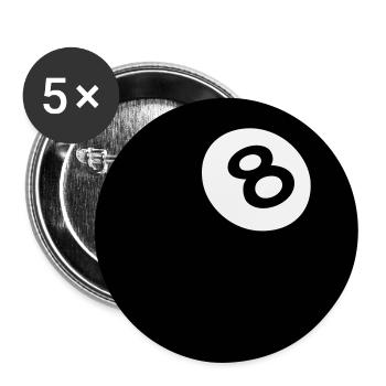 ball 8 black billiard 502 - Buttons large 2.2''/56 mm (5-pack) - white - Front