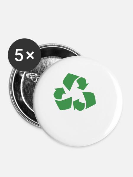 recycle - Buttons groß 56 mm (5er Pack) - Weiß