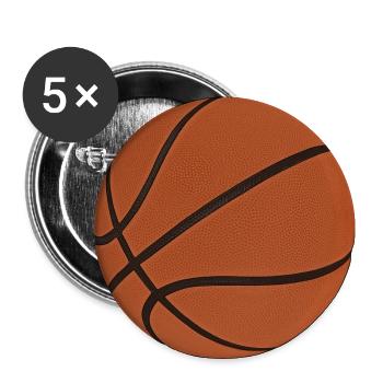 basket-ball - Lot de 5 grands badges (56 mm) - blanc - Devant