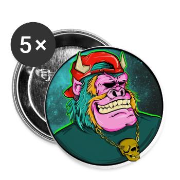 MONSTER - Lot de 5 grands badges (56 mm) - blanc - Devant