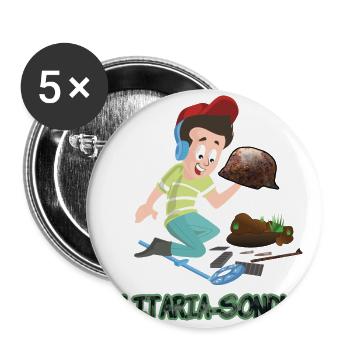 Sondeln - der Militaria-Sondler WW2 Schatzsuche - Buttons groß 56 mm (5er Pack) - Weiß - Vorne