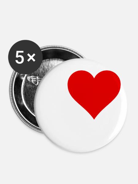 I love Books Design - Buttons groß 56 mm (5er Pack) - Weiß
