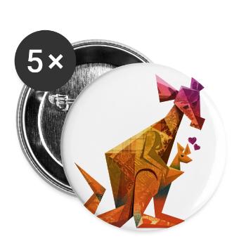 Känguru - Buttons groß 56 mm (5er Pack) - Weiß - Vorne