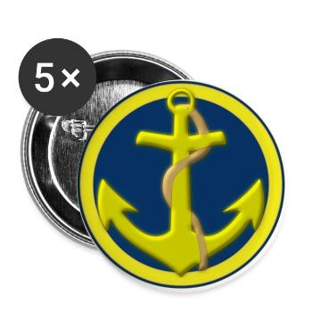 troupes marine - Lot de 5 grands badges (56 mm) - blanc - Devant