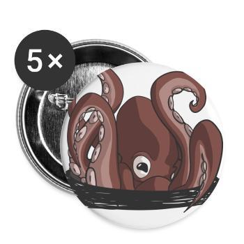 The dawn of the octopus - Buttons large 2.2''/56 mm (5-pack) - white - Front