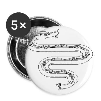 Longdog - Buttons groß 56 mm (5er Pack) - Weiß - Vorne