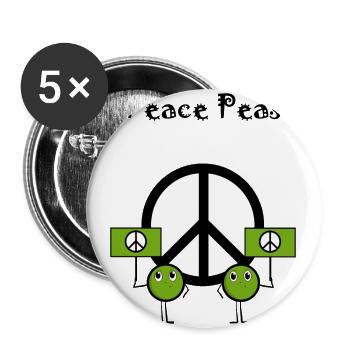 Peace peas - Buttons groß 56 mm (5er Pack) - Weiß - Vorne