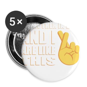 Cross fingers Mother-In-Law T-shirt - Lot de 5 grands badges (56 mm) - blanc - Devant