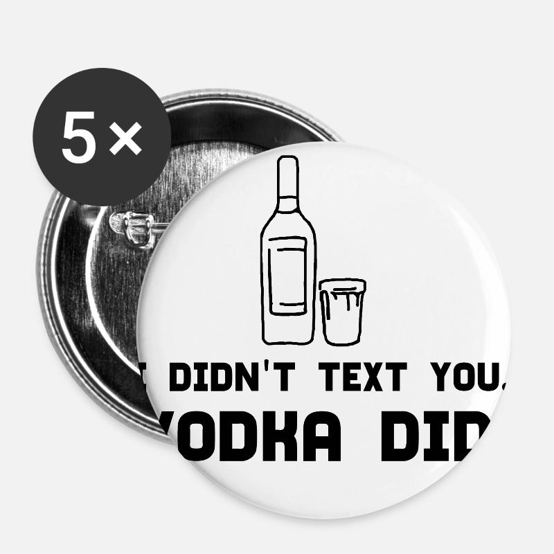 VODKA - Buttons large 2.2''/56 mm (5-pack) - white