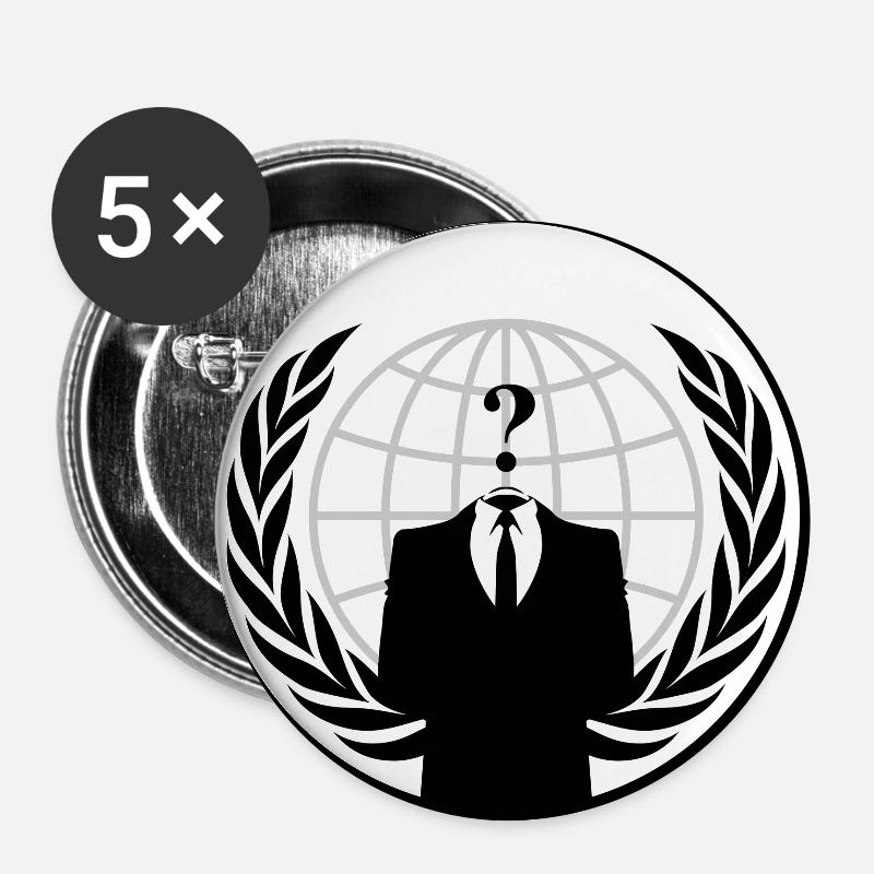 Anonymous - Buttons groß 56 mm (5er Pack) - Weiß