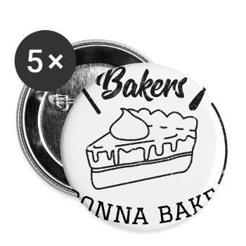 Baking baker baker cake pie gift idea - Buttons large 2.2''/56 mm (5-pack) - white - Front