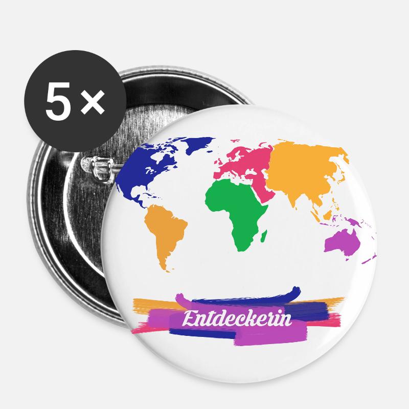 Discoverer world trip - Buttons large 2.2''/56 mm (5-pack) - white