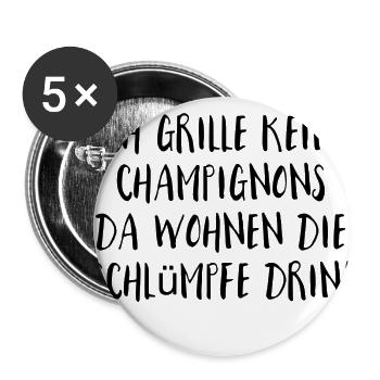 Coole Sprüche - Buttons groß 56 mm (5er Pack) - Weiß - Vorne