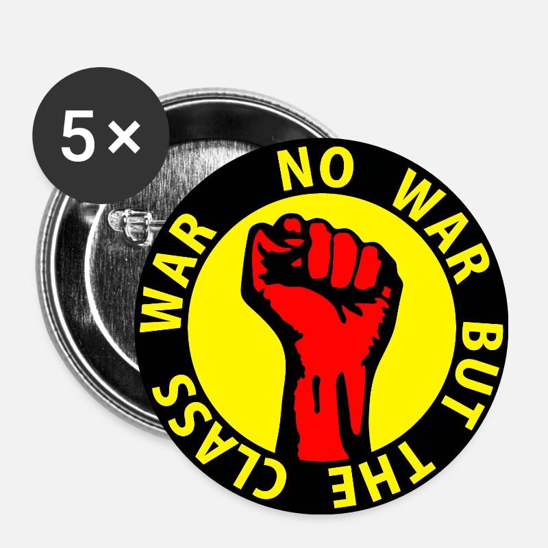 Digital - no war but the class war - against - Lot de 5 grands badges (56 mm) - blanc