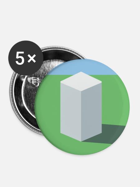 Der Quader - Buttons groß 56 mm (5er Pack) - Weiß