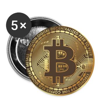 bitcoin 3125488 - Lot de 5 grands badges (56 mm) - blanc - Devant