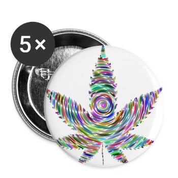 weed - Buttons groß 56 mm (5er Pack) - Weiß - Vorne
