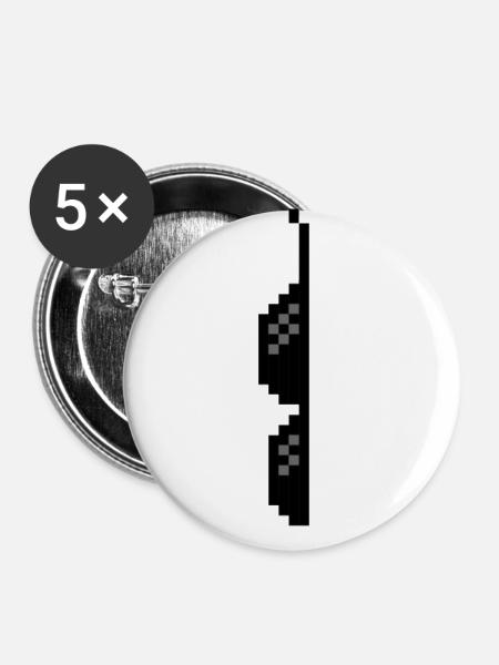 Th.. Life Brille Geschenk Idee - Buttons groß 56 mm (5er Pack) - Weiß