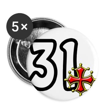31 hohe Garonne - Buttons groß 56 mm (5er Pack) - Weiß - Vorne