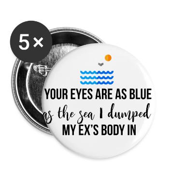 Vos yeux sont aussi bleus que la mer - Lot de 5 grands badges (56 mm) - blanc - Devant