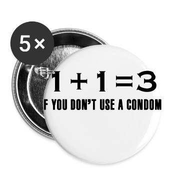 drôle - Lot de 5 grands badges (56 mm) - blanc - Devant